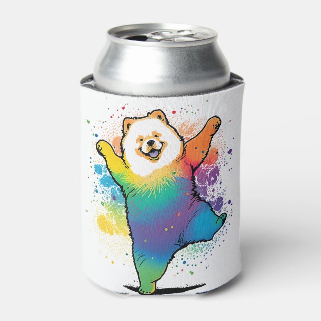 Porta-lata Colorida Kawaii Dancing Chow Chow (Can Front)