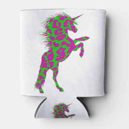 Porta-lata Colorida Neon Leopard Print Unicorn