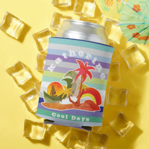 Porta-lata Colorida Strips Tropical Island, Can Cooler