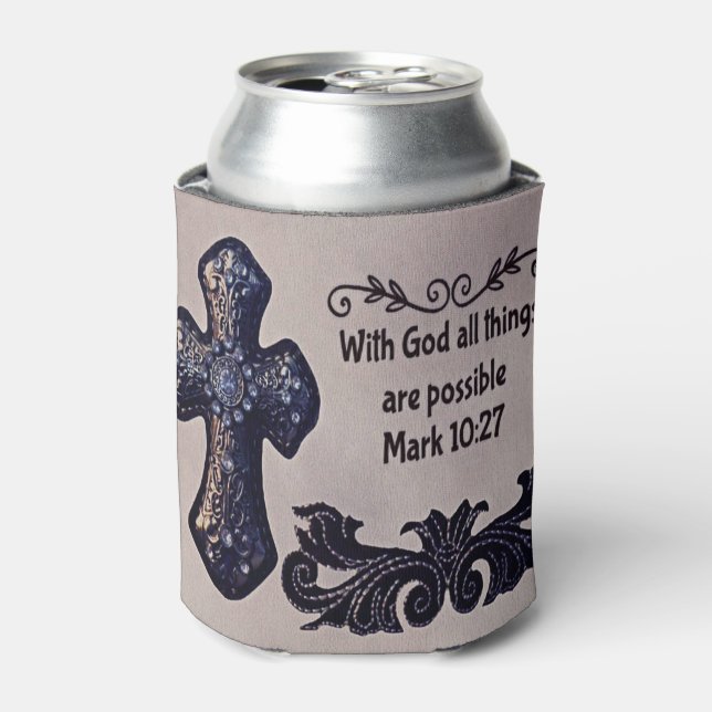Porta-lata Com Deus, todas as coisas são possíveis (Can Front)
