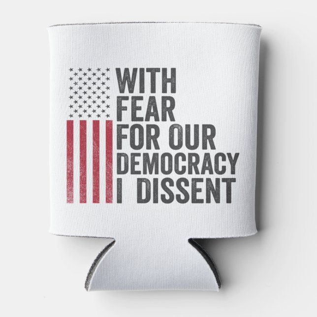 Porta-lata Com medo da nossa democracia, eu dissesse american (Frente)