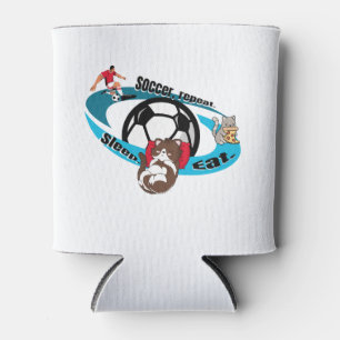 Porta-lata Coma, durma, futebol, repita.