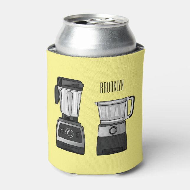 Porta-lata Comida e ilustração do desenho do blender (Can Front)