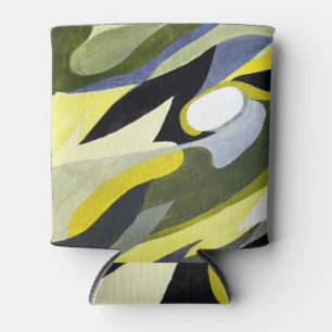 Porta-lata Composição abstrato Gouache: Amarelo, Cinza, Preto