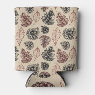 Porta-lata Cones de pinheiro: fundo florestal.