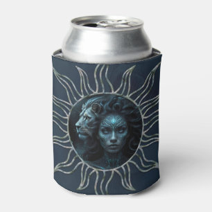 Porta-lata Conexão mística, mulher mística e o leão.