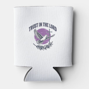 Porta-lata Confie no Senhor Design de Camiseta Cristã Pombo (