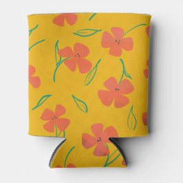 Porta-lata Consegue resfriar com Flores Vermelhos Brilhantes