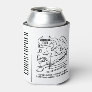 Porta-lata Contador verifica os livros em um clube de emagrec