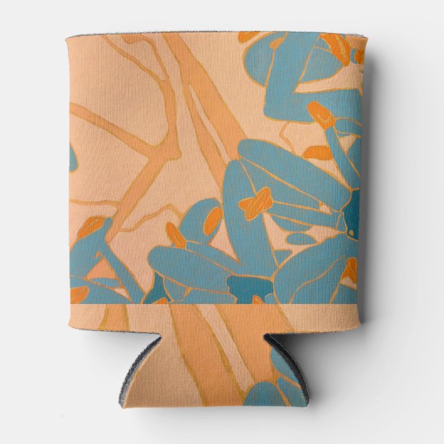 Porta-lata Contemporary Leaf Design in Peach (Frente)