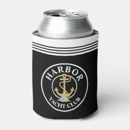 Porta-lata Coolers de Garrafa Monogramados Náuticos Pretos