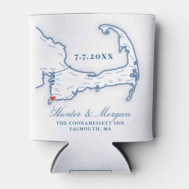 Porta-lata Coonamessett Inn Favor de Casamento Cape Cod  (Frente)