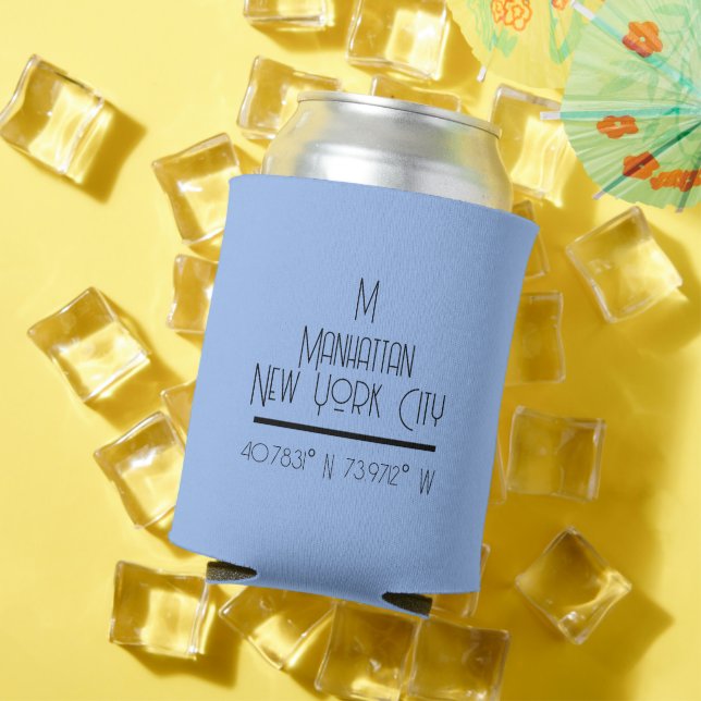 Porta-lata Coordenadas de Nova Iorque de Manhattan (Verão in situ)