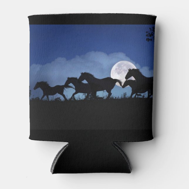 Porta-lata Copo Caneca Isolante Cavalo Selvagem e Lua (Frente)