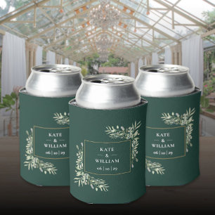 Porta-lata Copo Refrigerador de Folhagem Verde Esmeralda para