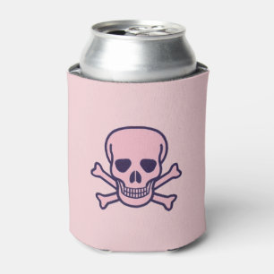 Porta-lata Copo refrigerador de lata Pink Skull 2 lados
