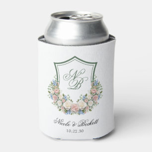 Porta-lata Copo Térmico de Casamento com Crista Floral Azul E