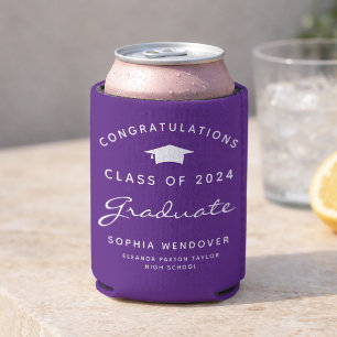 Porta-lata Copo Térmico para Lata de Formatura Roxo Branco 20
