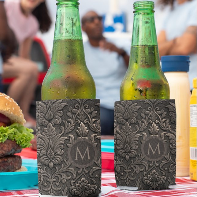 Porta-lata Copper brown and black floral seamless pattern (Criador carregado)