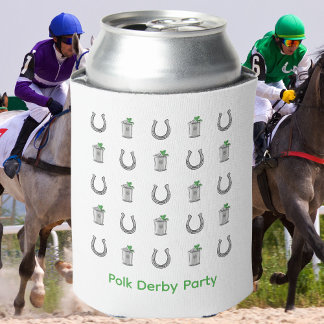 Porta-lata Coquetéis Mint Julep & Dia de Corrida com Padrão d