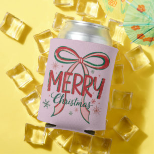 Porta-lata Coquette Feliz Natal Retro Xmas Laço Vintage