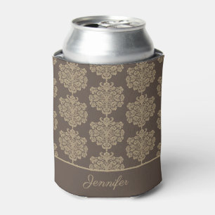 Porta-lata Cor damasco de ouro floral elegante