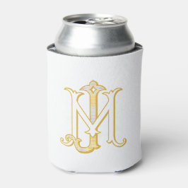 Porta-lata COR EDITÁVEL JM Monograma MJ Monograma pode arrefe