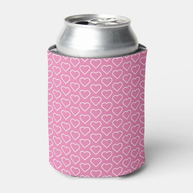 Porta-lata Cor rosa pode resfriar com coração ou escolher cor (Can Front)
