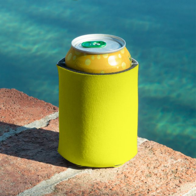 Porta-lata Cor Sólida Neon Amarelo (Piscina in situ)