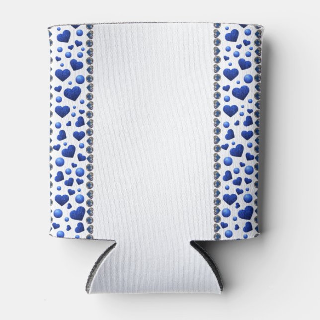 Porta-lata Coração brilhante azul pode resfriar (Frente)