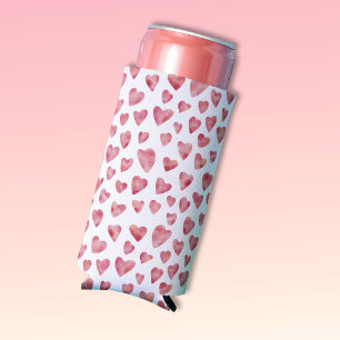 Porta-lata Coração Cor de Água Rosa pode arrefecer