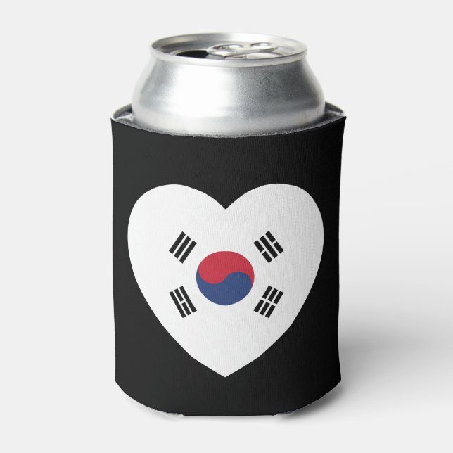 Porta-lata Coração da Bandeira da Coreia do Sul (Can Front)
