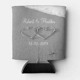 Porta-lata Coração personalizado nas latas de areia