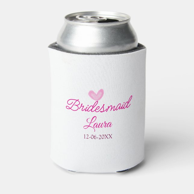Porta-lata Coração PINK nome mínimo de adicionar nome Bridesm (Can Back)