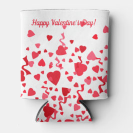 Porta-lata Corações de Confetti Vermelho dia de os namorados