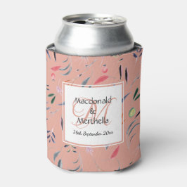 Porta-lata CorAL PINK Floral Personalizado Monograma Keepsasa