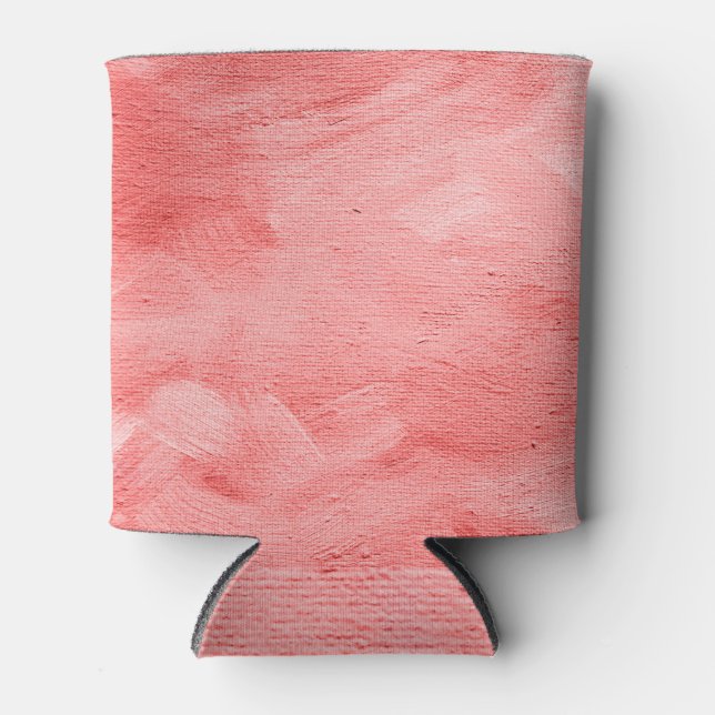 Porta-lata Coral vivo, textura de tinta a óleo. (Frente)