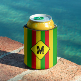 Porta-lata Cores Rasta Monogramas em tiras
