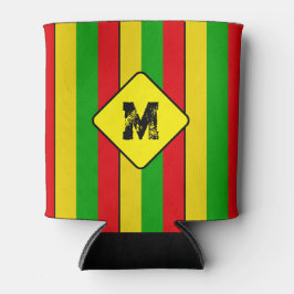 Porta-lata Cores Rasta Monogramas em tiras