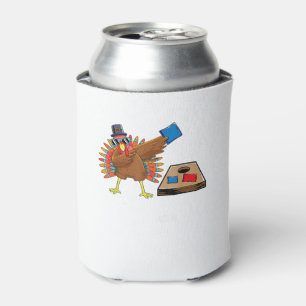 Porta-lata Corn Hole Ação de Graças Dabbing Turkey Cornhole T
