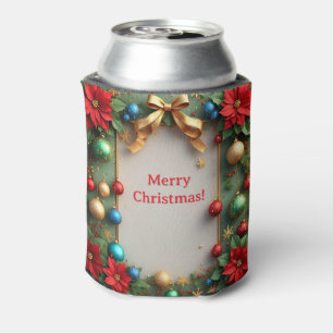 Porta-lata Coroa de Natal com Poinsettias