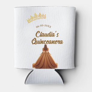 Porta-lata coroa de princesa laranja quinceanera aniversário 