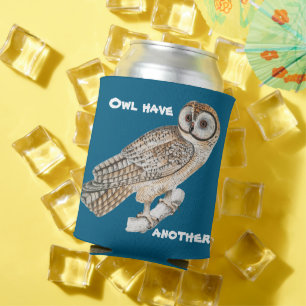 Porta-lata Coruja Torta de Coruja Arrefece em Azul