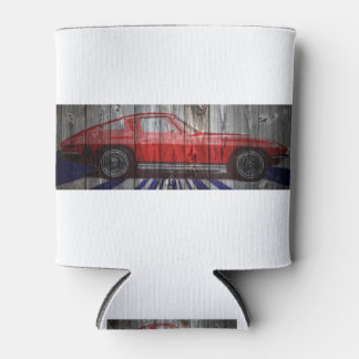 Porta-lata Corvette Stingray sobre design de madeira de celei