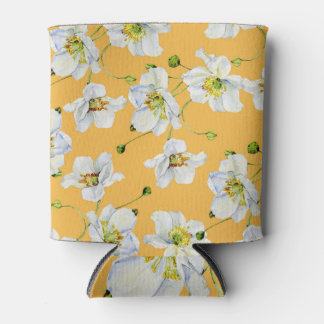 Porta-lata Cosmos, aquarela, uniforme, padrão floral.