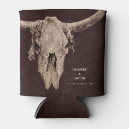 Porta-lata Country Rodeo Western Brown Bull Crânio