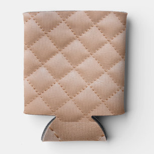 Porta-lata Couro castanho: design de fundo texturizado
