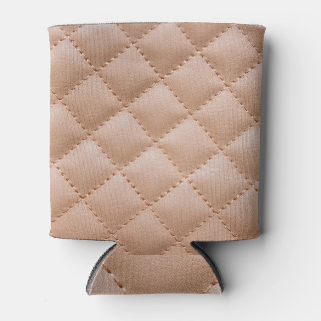 Porta-lata Couro castanho: design de fundo texturizado (Frente)