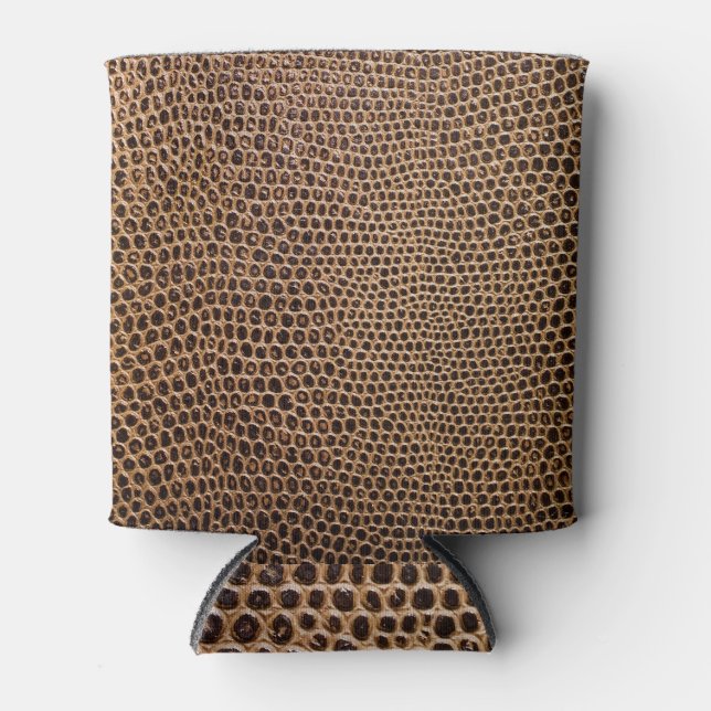 Porta-lata Couro Escuro: Fundo Simples Elegante (Frente)