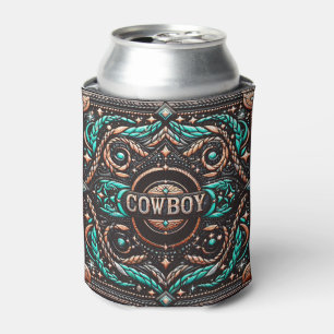 Porta-lata Couro Ocidental Impressão Cowboy Nome Personalizad